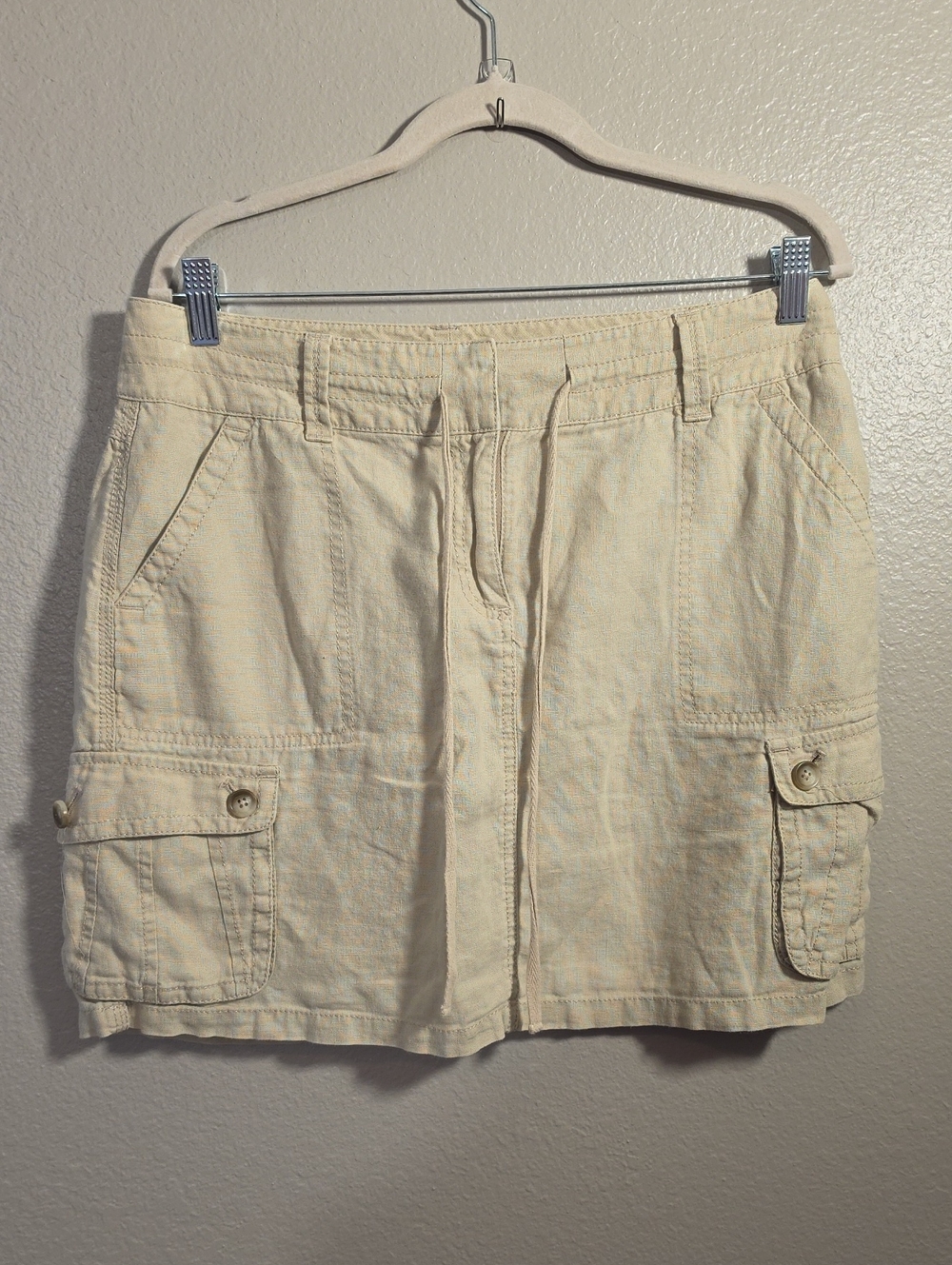 Normcore Linen Cargo Skirt, Size 10
